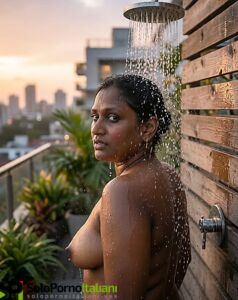 Nude Rooftop Shower