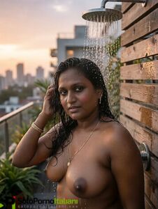 Nude Rooftop Shower