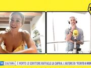 Diletta Leotta in diretta con vestitino scollato