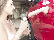 Car Wash hard ragazza italiana porca OF