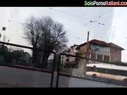 Chippona italiana da scopare sul tram