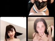 Diretta IG con tre troiette che si masturbano in live