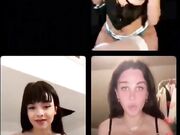 Diretta IG con tre troiette che si masturbano in live