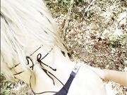 Scopata nel bosco con bellissima moglie bionda