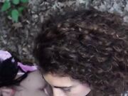 Pompino all'aperto Lady Ana sborrata in faccia