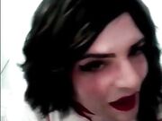 Trans pompino doppio con doppia sborrata in faccia