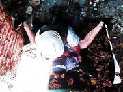 Scopata di Halloween cameriera fantasma e operaio
