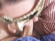 Pompino moglie italiana con mascherina