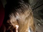 Pompino con sborrata sulle tettone