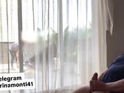 Sego amico in hotel con la cameriera che ci intravede