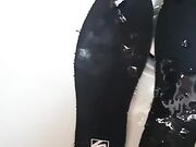 Massive cum explosion on Vans insoles