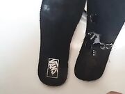 Massive cum explosion on Vans insoles