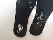 Massive cum explosion on Vans insoles