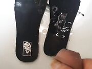 Massive cum explosion on Vans insoles