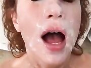 Elena Rossini sborrata in faccia
