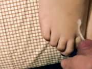 POV Footjob teen slave