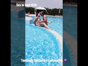 Ladymuffin e Tommy scopano in piscina