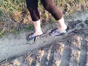 Passeggiata sulla sabbia e nel fango