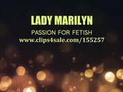Lady Marilyn rewards her slave with a footjob and blowj
