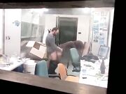 Coppia italiana beccata a scopare in ufficio