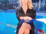 Paola Ferrari upskirt no slip Euro 2020