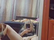 Selfie allo specchio biondina snapchat